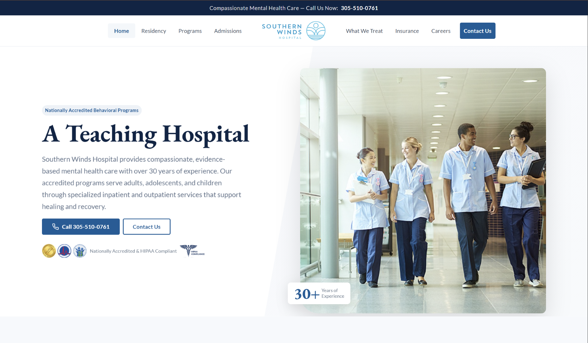 Southern Winds Hospital homepage